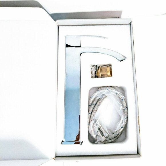 Beelee BL0531CH Tall Vessel Bathroom Faucet - Single Handle Chrome 1-Hole Modern - Picture 2 of 8